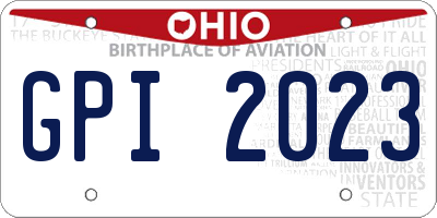 OH license plate GPI2023