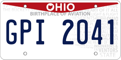 OH license plate GPI2041