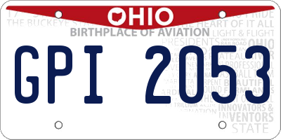 OH license plate GPI2053