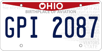 OH license plate GPI2087