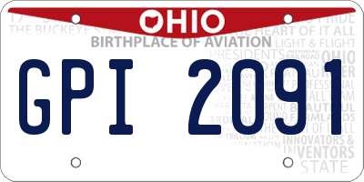OH license plate GPI2091
