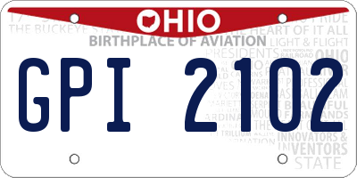 OH license plate GPI2102