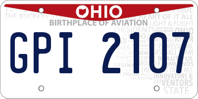 OH license plate GPI2107