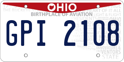 OH license plate GPI2108