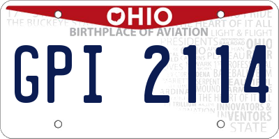 OH license plate GPI2114