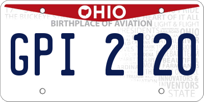OH license plate GPI2120