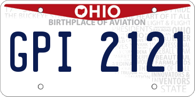 OH license plate GPI2121