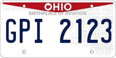 OH license plate GPI2123