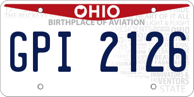 OH license plate GPI2126