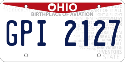 OH license plate GPI2127