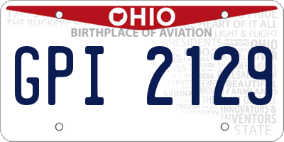 OH license plate GPI2129