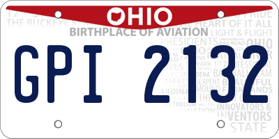 OH license plate GPI2132