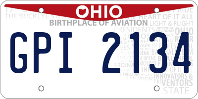 OH license plate GPI2134