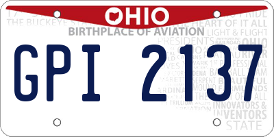 OH license plate GPI2137