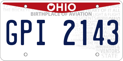 OH license plate GPI2143
