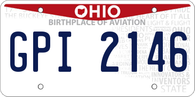OH license plate GPI2146
