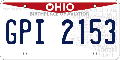 OH license plate GPI2153