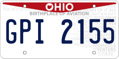 OH license plate GPI2155
