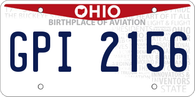 OH license plate GPI2156