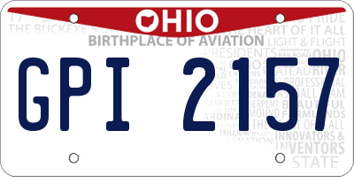 OH license plate GPI2157