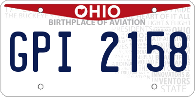 OH license plate GPI2158