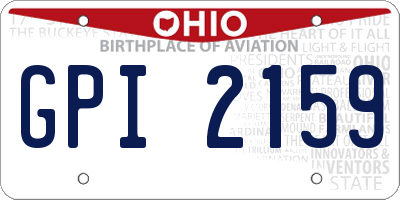 OH license plate GPI2159