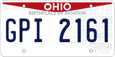 OH license plate GPI2161