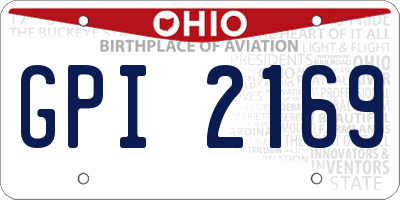 OH license plate GPI2169