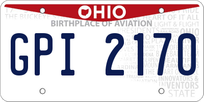 OH license plate GPI2170