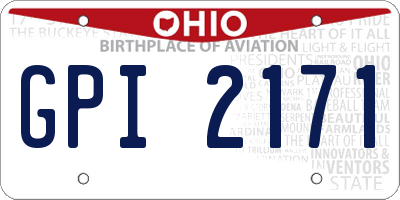 OH license plate GPI2171