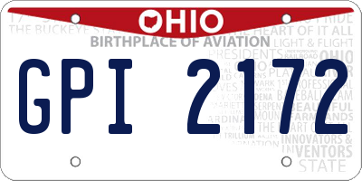 OH license plate GPI2172