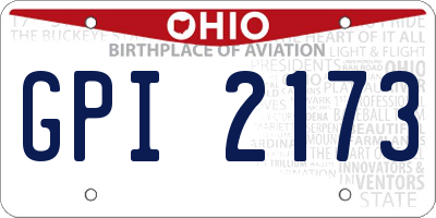 OH license plate GPI2173