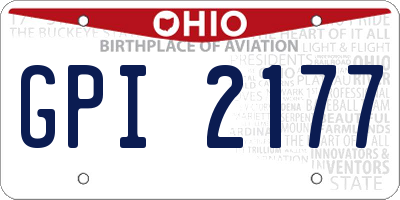 OH license plate GPI2177