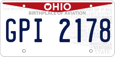 OH license plate GPI2178