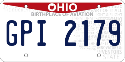 OH license plate GPI2179
