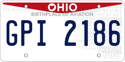 OH license plate GPI2186