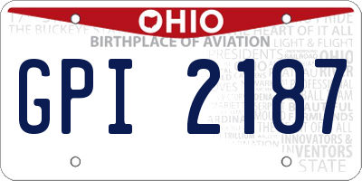 OH license plate GPI2187
