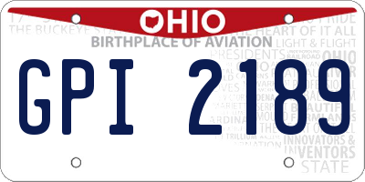 OH license plate GPI2189