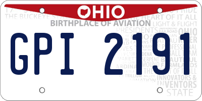 OH license plate GPI2191