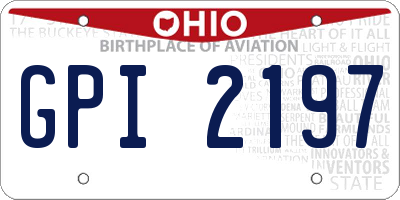 OH license plate GPI2197