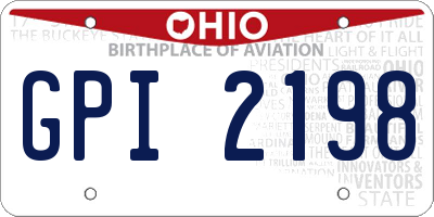 OH license plate GPI2198