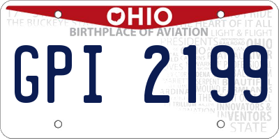 OH license plate GPI2199