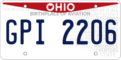 OH license plate GPI2206