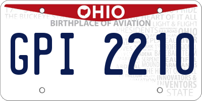 OH license plate GPI2210