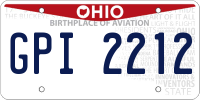OH license plate GPI2212