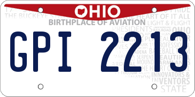 OH license plate GPI2213