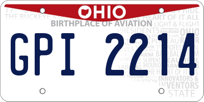 OH license plate GPI2214