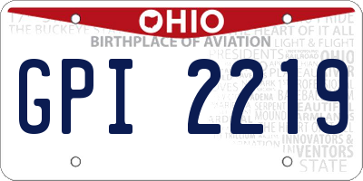 OH license plate GPI2219
