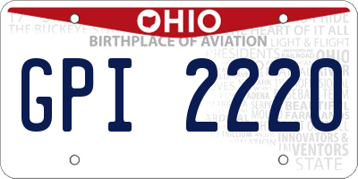 OH license plate GPI2220