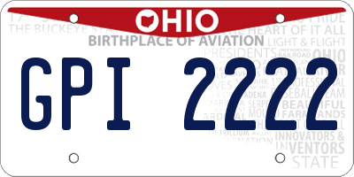 OH license plate GPI2222